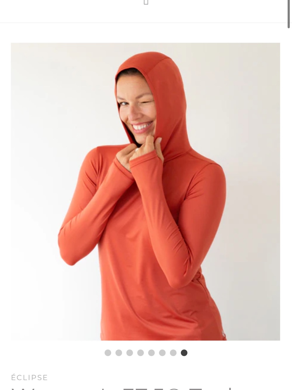 Eclipse Women's Hooded Long-Sleeve Top in Rust Orange